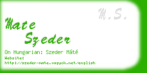 mate szeder business card