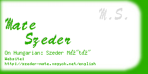 mate szeder business card